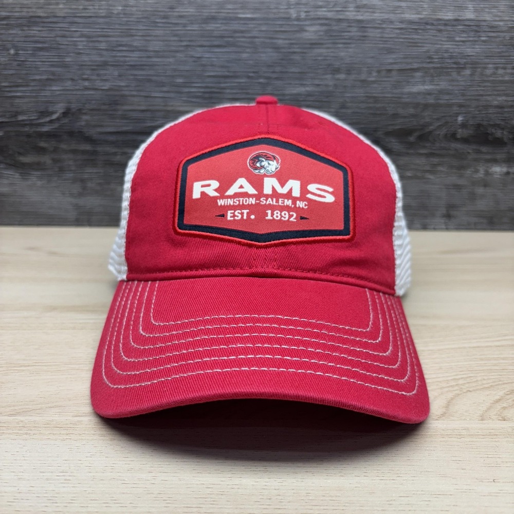 Winston-Salem State Rams Hat Cap Snap Back Mens Red White College Football